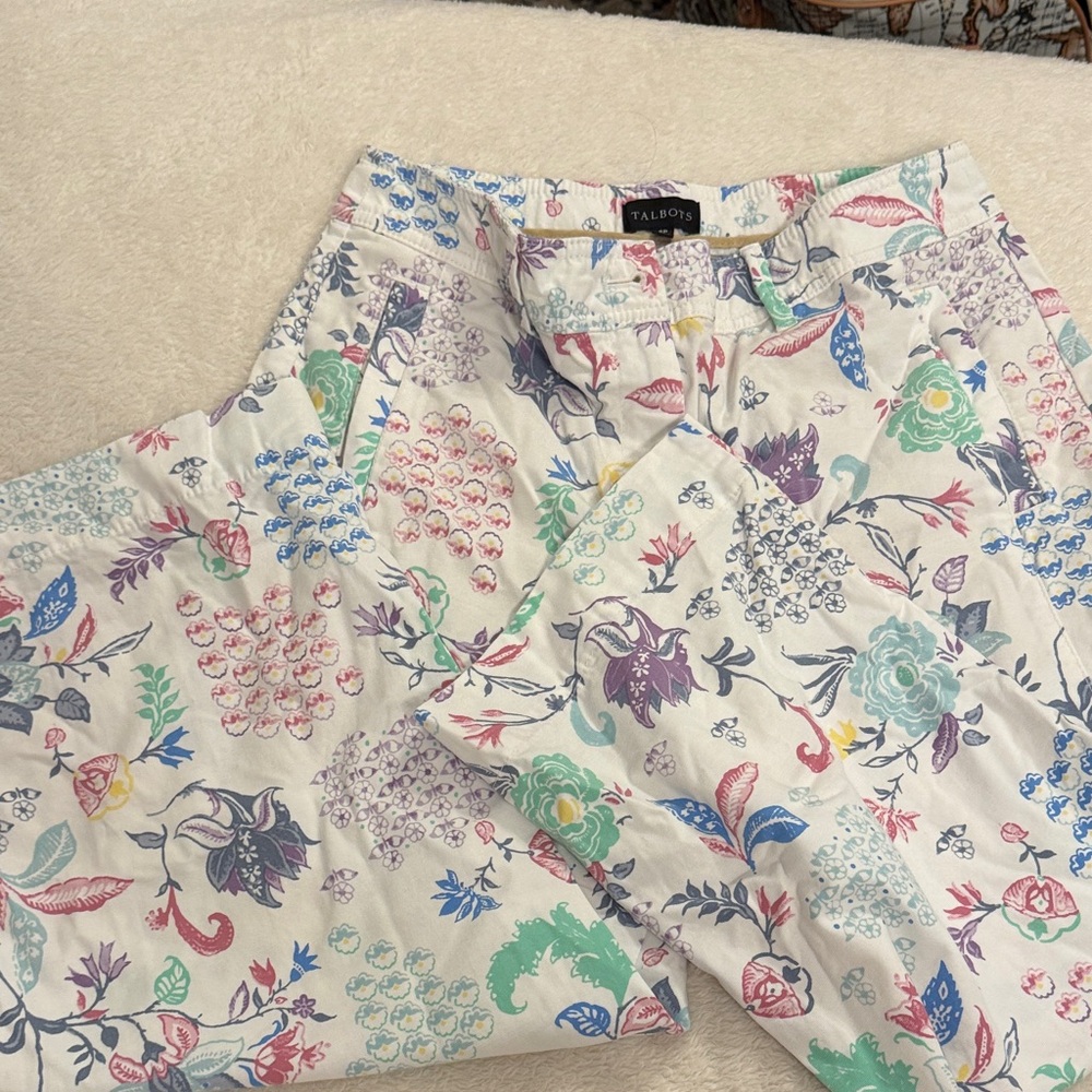 Talbots Multicolor Floral Print pants